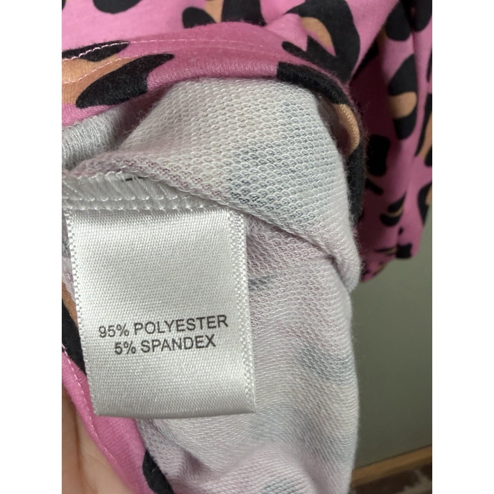 Jess Lea Pink Leopard Print Pullover Sweatshirt Womens Small Barbiecore Top - Picture 4 of 7